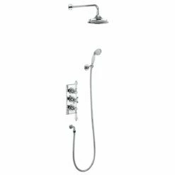 Burlington Trent Concealed 2 Outlet Thermostatic Shower Kit With 12" Shower Head