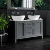 Butler & Rose Audrey 1200mm Floorstanding Countertop Vanity Unit - Spa Grey -TAP WAREHOUSE Shop butler and rose audrey 1200mm floor unit spa grey lifestyle
