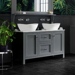 Butler & Rose Audrey 1200mm Floorstanding Countertop Vanity Unit - Spa Grey