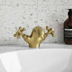 Butler & Rose Beatrice Brushed Brass Basin Mixer Tap & Waste