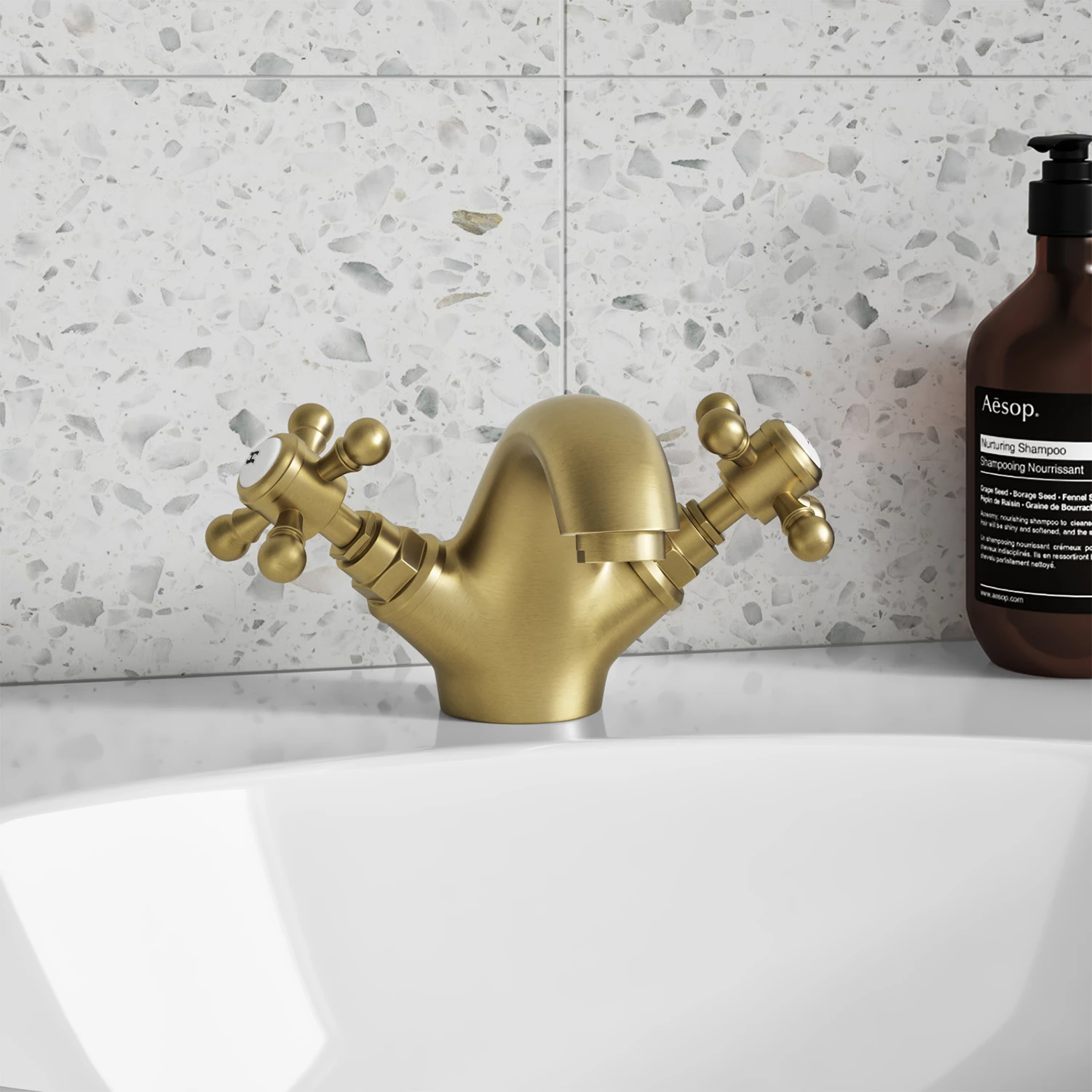 Butler & Rose Beatrice Brushed Brass Basin Mixer Tap & Waste 3 Butler & Rose Beatrice Brushed Brass Basin Mixer Tap & Waste