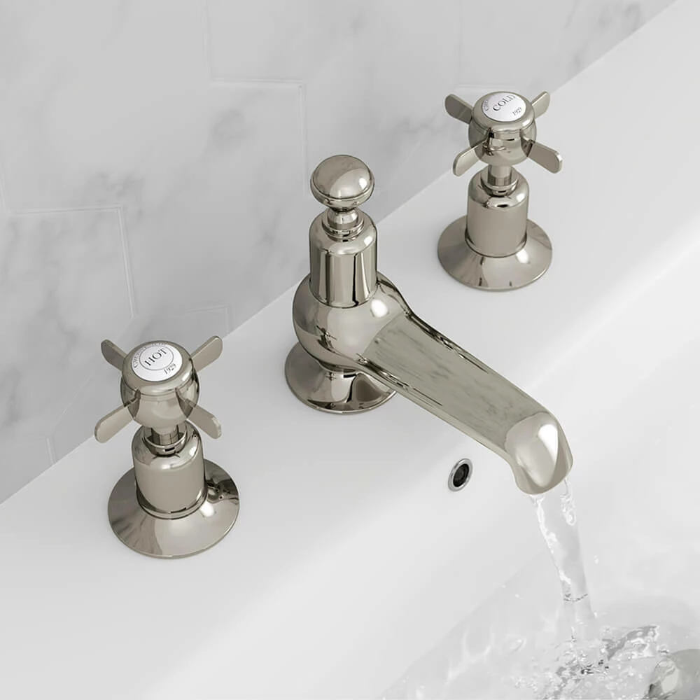 Butler & Rose Caledonia Pinch 3 Hole Long Nose Basin Mixer - Chrome 4 Butler & Rose Caledonia Pinch 3 Hole Long Nose Basin Mixer - Chrome - Image 2