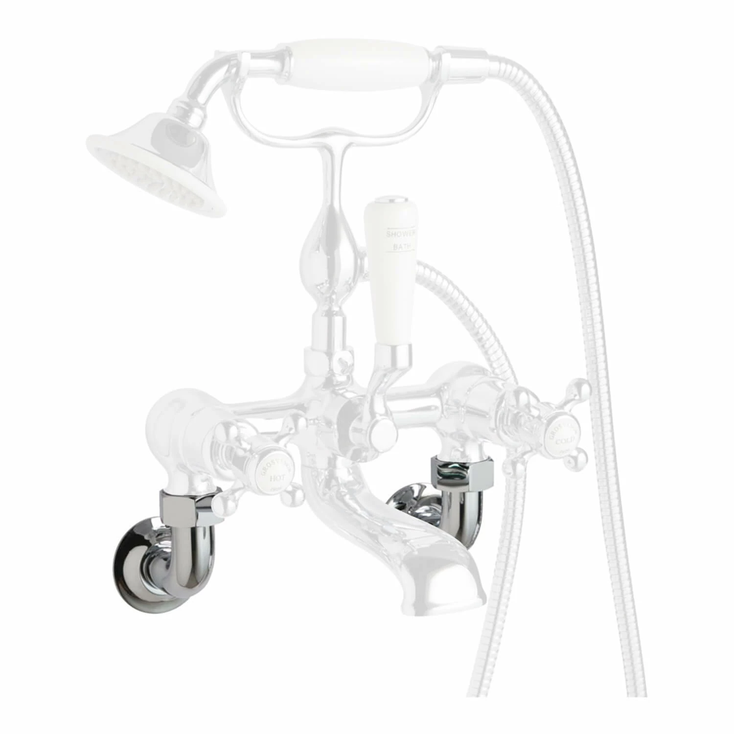 Butler & Rose Caledonia Wall Mounted Unions - Chrome 2 Butler & Rose Caledonia Wall Mounted Unions - Chrome