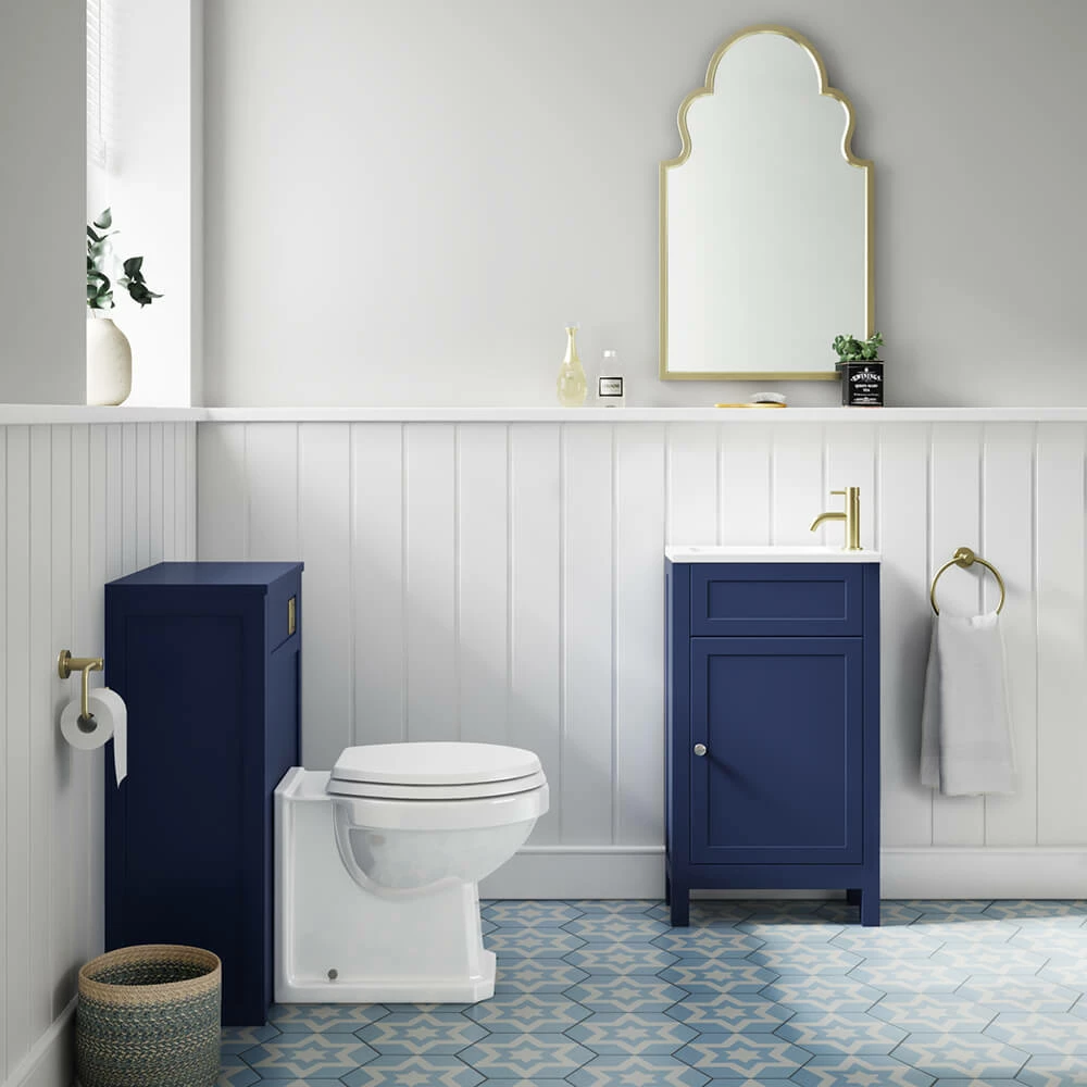 Butler & Rose Catherine Traditional 460mm Cloakroom Vanity Unit With Basin - Sapphire Blue 16 Butler & Rose Catherine Traditional 460mm Cloakroom Vanity Unit With Basin - Sapphire Blue - Image 15