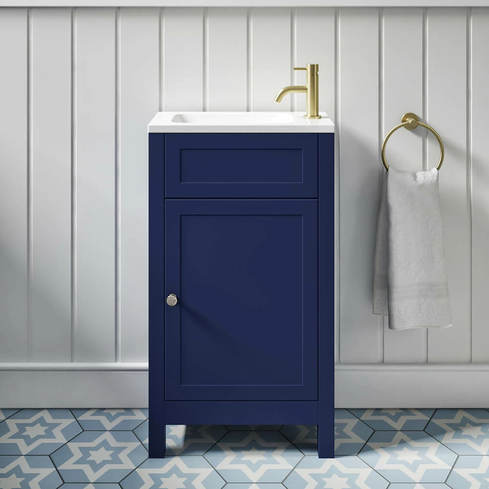 Butler & Rose Catherine Traditional 460mm Cloakroom Vanity Unit With Basin - Sapphire Blue 12 Butler & Rose Catherine Traditional 460mm Cloakroom Vanity Unit With Basin - Sapphire Blue - Image 11
