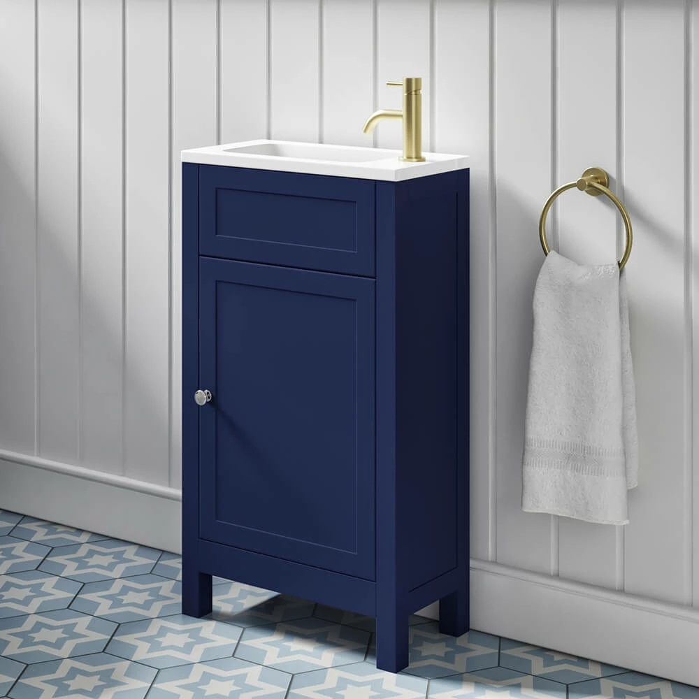 Butler & Rose Catherine Traditional 460mm Cloakroom Vanity Unit With Basin - Sapphire Blue 15 Butler & Rose Catherine Traditional 460mm Cloakroom Vanity Unit With Basin - Sapphire Blue - Image 14