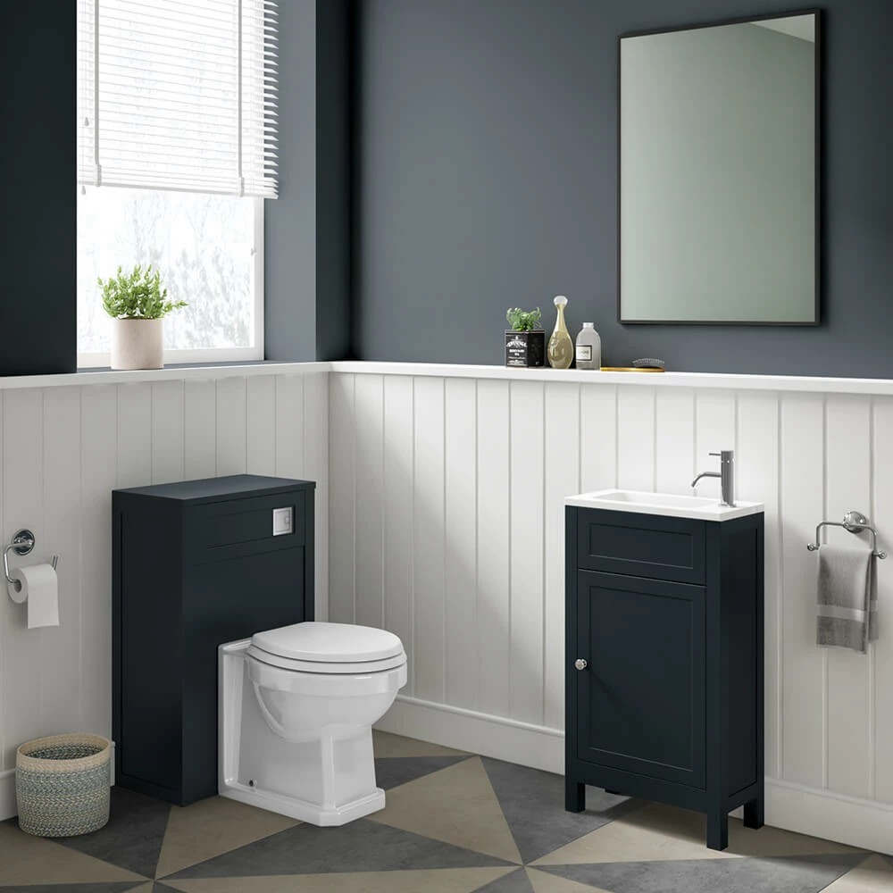 Butler & Rose Catherine Traditional 460mm Cloakroom Vanity Unit With Basin - Sapphire Blue 9 Butler & Rose Catherine Traditional 460mm Cloakroom Vanity Unit With Basin - Sapphire Blue - Image 8