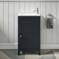 Butler & Rose Catherine Traditional 460mm Cloakroom Vanity Unit With Basin - Sapphire Blue 26 Butler & Rose Catherine Traditional 460mm Cloakroom Vanity Unit With Basin - Sapphire Blue -TAP WAREHOUSE Shop butler and rose catherine cloakroom unit shadowgrey lifestyle3