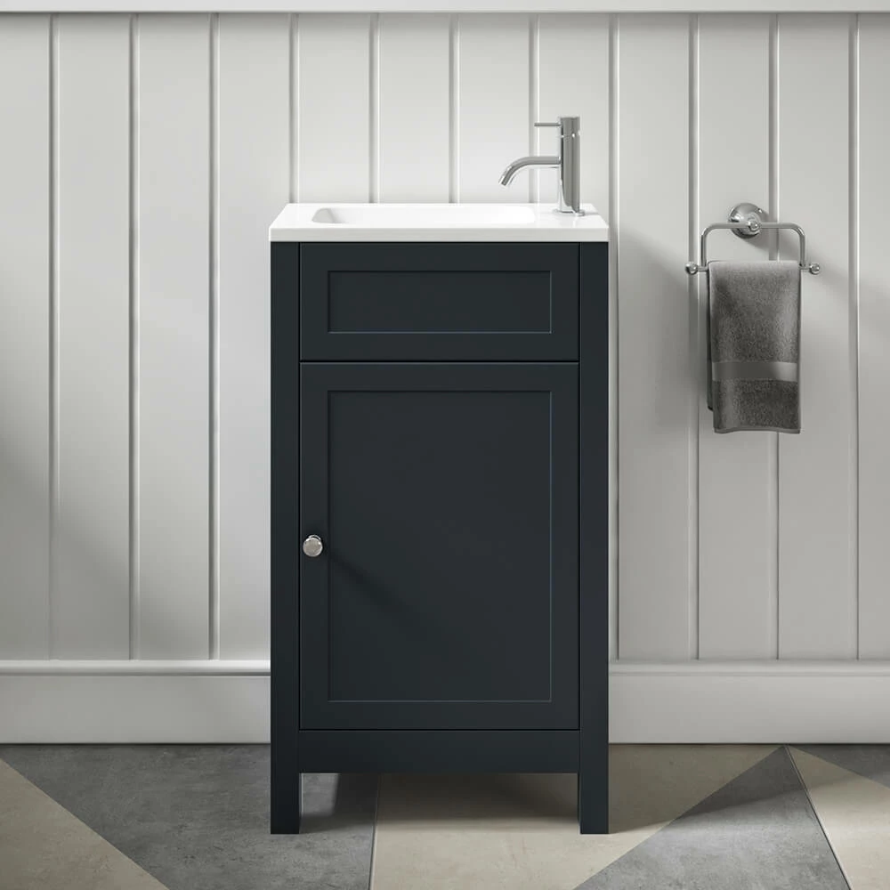 Butler & Rose Catherine Traditional 460mm Cloakroom Vanity Unit With Basin - Sapphire Blue 7 Butler & Rose Catherine Traditional 460mm Cloakroom Vanity Unit With Basin - Sapphire Blue - Image 6