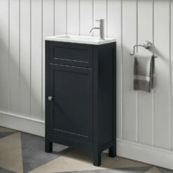 Butler & Rose Catherine Traditional 460mm Cloakroom Vanity Unit With Basin - Sapphire Blue 29 Butler & Rose Catherine Traditional 460mm Cloakroom Vanity Unit With Basin - Sapphire Blue -TAP WAREHOUSE Shop butler and rose catherine cloakroom unit shadowgrey lifestyle4