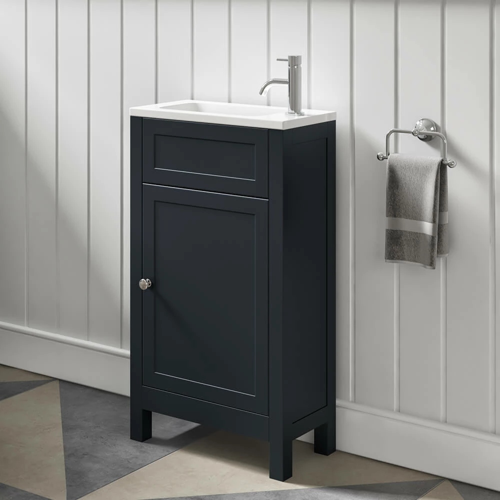 Butler & Rose Catherine Traditional 460mm Cloakroom Vanity Unit With Basin - Sapphire Blue 10 Butler & Rose Catherine Traditional 460mm Cloakroom Vanity Unit With Basin - Sapphire Blue - Image 9