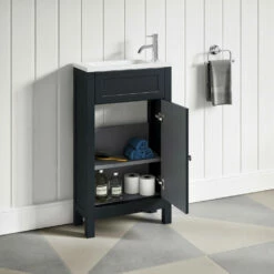 Butler & Rose Catherine Traditional 460mm Cloakroom Vanity Unit With Basin - Sapphire Blue 27 Butler & Rose Catherine Traditional 460mm Cloakroom Vanity Unit With Basin - Sapphire Blue -TAP WAREHOUSE Shop butler and rose catherine cloakroom unit shadowgrey lifestyle5