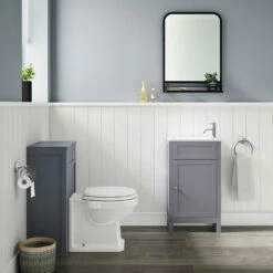 Butler & Rose Catherine Traditional 460mm Cloakroom Vanity Unit With Basin - Sapphire Blue 25 Butler & Rose Catherine Traditional 460mm Cloakroom Vanity Unit With Basin - Sapphire Blue -TAP WAREHOUSE Shop butler and rose catherine cloakroom unit tailored grey lifestyle1