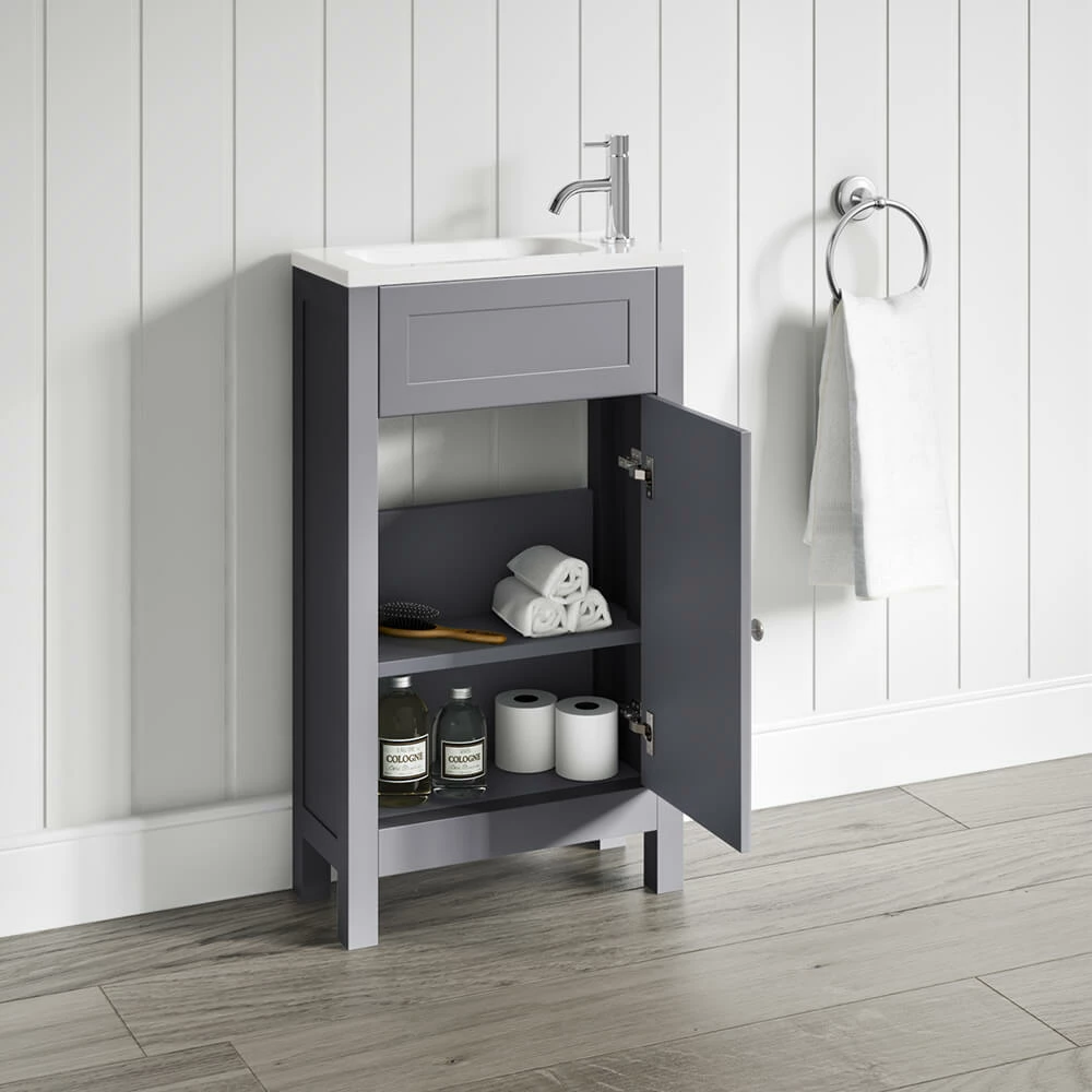 Butler & Rose Catherine Traditional 460mm Cloakroom Vanity Unit With Basin - Sapphire Blue 3 Butler & Rose Catherine Traditional 460mm Cloakroom Vanity Unit With Basin - Sapphire Blue - Image 2