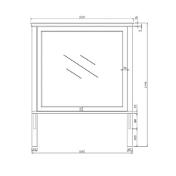 Butler & Rose Mirror With Shelf & Spa Grey Frame - 1200 X 1400mm 15 Butler & Rose Mirror With Shelf & Spa Grey Frame - 1200 X 1400mm -TAP WAREHOUSE Shop butler and rose mirror with shelf 1200x1400 technical drawing