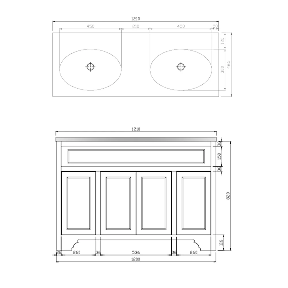 Butler & Rose Beatrice 1200mm Floorstanding Double Basin Vanity Unit - Spa Grey 9 Butler & Rose Beatrice 1200mm Floorstanding Double Basin Vanity Unit - Spa Grey - Image 7