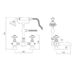Butler & Rose Beatrice Brushed Brass Bath Shower Mixer & Kit 11 Butler & Rose Beatrice Brushed Brass Bath Shower Mixer & Kit -TAP WAREHOUSE Shop butler rose beatrice bath shower mixer kit tech