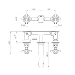 Butler & Rose Beatrice Brushed Brass Wall Mounted Basin Mixer Tap 11 Butler & Rose Beatrice Brushed Brass Wall Mounted Basin Mixer Tap -TAP WAREHOUSE Shop butler rose beatrice brass wall basin tap tech