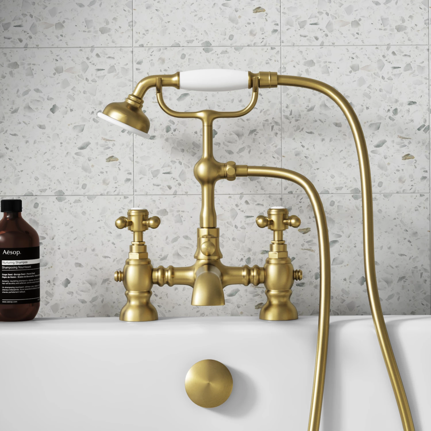 Butler & Rose Beatrice Brushed Brass Bath Shower Mixer & Kit 5 Butler & Rose Beatrice Brushed Brass Bath Shower Mixer & Kit - Image 3