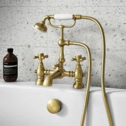 Butler & Rose Beatrice Brushed Brass Bath Shower Mixer & Kit