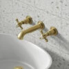 Butler & Rose Beatrice Brushed Brass Wall Mounted Basin Mixer Tap 1 Butler & Rose Beatrice Brushed Brass Wall Mounted Basin Mixer Tap -TAP WAREHOUSE Shop butler rose beatrice brushed brass wall mounted basin mixer2