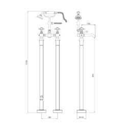 Butler & Rose Beatrice Brushed Brass Freestanding Bath Shower Mixer & Kit 11 Butler & Rose Beatrice Brushed Brass Freestanding Bath Shower Mixer & Kit -TAP WAREHOUSE Shop butler rose beatrice floor bath shower mixer tech