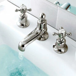 Butler & Rose Caledonia Crosshead 3 Hole Long Nose Basin Mixer - Nickel 10 Butler & Rose Caledonia Crosshead 3 Hole Long Nose Basin Mixer - Nickel -TAP WAREHOUSE Shop butler rose caledonia 3hole deck basin tap nickel5B15D