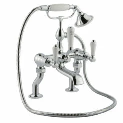 Butler & Rose Caledonia Lever Bath And Shower Mixer Tap With Shower Kit - Chrome -TAP WAREHOUSE Shop butler rose caledonia bath shower mixer chrome