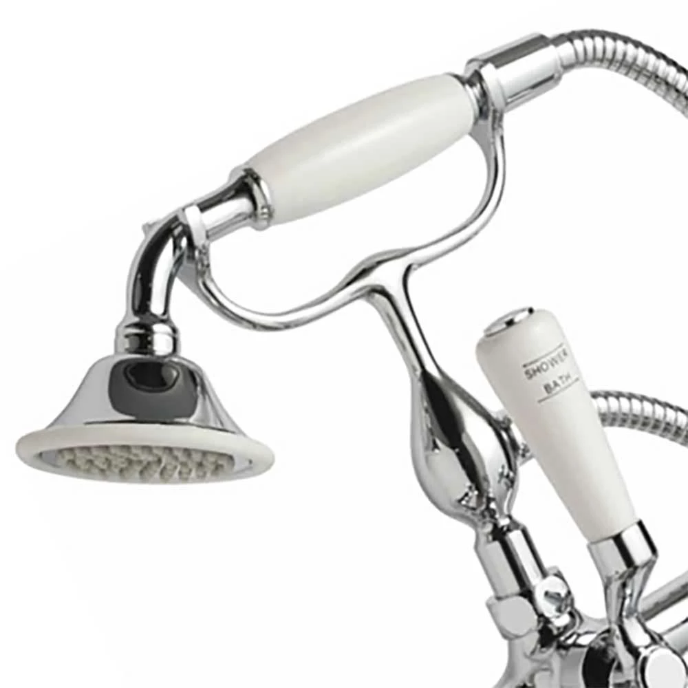 Butler & Rose Caledonia Pinch Bath Shower Mixer With Shower Kit - Chrome 6 Butler & Rose Caledonia Pinch Bath Shower Mixer With Shower Kit - Chrome - Image 4