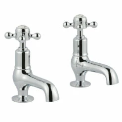 Butler & Rose Caledonia Crosshead Cloakroom Basin Pillar Taps - Chrome