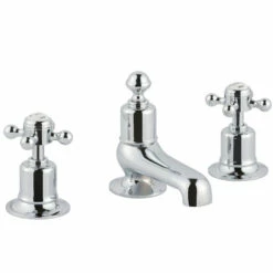 Butler & Rose Caledonia Crosshead 3 Hole Long Nose Basin Mixer - Nickel 11 Butler & Rose Caledonia Crosshead 3 Hole Long Nose Basin Mixer - Nickel -TAP WAREHOUSE Shop butler rose caledonia cross chrome 3hole basin tap