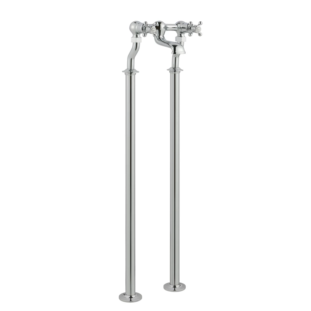 Butler & Rose Caledonia Crosshead Floorstanding Bath Filler - Nickel 3 Butler & Rose Caledonia Crosshead Floorstanding Bath Filler - Nickel