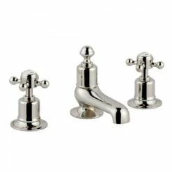 Butler & Rose Caledonia Crosshead 3 Hole Long Nose Basin Mixer - Nickel 12 Butler & Rose Caledonia Crosshead 3 Hole Long Nose Basin Mixer - Nickel -TAP WAREHOUSE Shop butler rose caledonia cross nickel 3hole basin tap5B15D