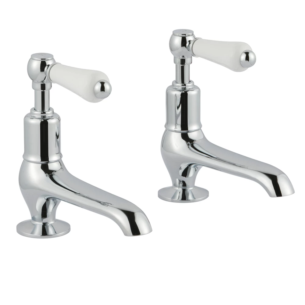Butler & Rose Caledonia Lever Long Nose Basin Pillar Taps - Chrome 3 Butler & Rose Caledonia Lever Long Nose Basin Pillar Taps - Chrome