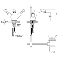 Butler & Rose Caledonia Lever Mono Basin Mixer With Pop-up Waste - Chrome 11 Butler & Rose Caledonia Lever Mono Basin Mixer With Pop-up Waste - Chrome -TAP WAREHOUSE Shop butler rose caledonia lever basin tap tech