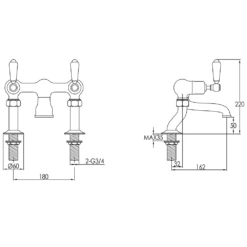 Butler & Rose Caledonia Lever Deck Mounted Bath Filler - Nickel 7 Butler & Rose Caledonia Lever Deck Mounted Bath Filler - Nickel -TAP WAREHOUSE Shop butler rose caledonia lever deck bath filler tech