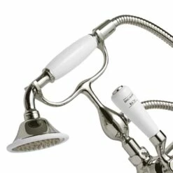 Butler & Rose Caledonia Crosshead Bath Shower Mixer With Shower Kit - Chrome -TAP WAREHOUSE Shop butler rose caledonia nickel handset and craddle5B15D