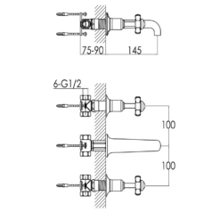 Butler & Rose Caledonia Pinch Wall Mounted 3 Hole Basin Mixer - Chrome 9 Butler & Rose Caledonia Pinch Wall Mounted 3 Hole Basin Mixer - Chrome -TAP WAREHOUSE Shop butler rose caledonia pinch 3 th wall tap tech
