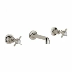 Butler & Rose Caledonia Pinch Wall Mounted 3 Hole Basin Mixer - Chrome 8 Butler & Rose Caledonia Pinch Wall Mounted 3 Hole Basin Mixer - Chrome -TAP WAREHOUSE Shop butler rose caledonia pinch 3hole basin tap nickel5B15D