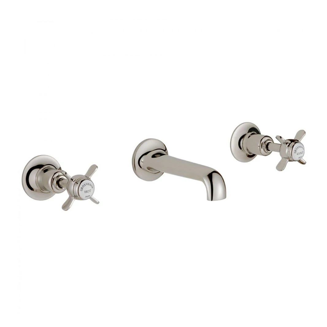 Butler & Rose Caledonia Pinch Wall Mounted 3 Hole Basin Mixer - Chrome 5 Butler & Rose Caledonia Pinch Wall Mounted 3 Hole Basin Mixer - Chrome - Image 3
