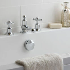 Butler & Rose Caledonia Pinch 3 Hole Deck Mounted Bath Filler - Chrome