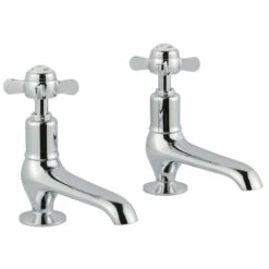 Butler & Rose Caledonia Pinch Long Nose Basin Pillar Taps - Chrome