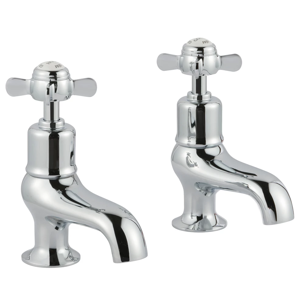 Butler & Rose Caledonia Pinch Bath Pillar Taps - Chrome 3 Butler & Rose Caledonia Pinch Bath Pillar Taps - Chrome