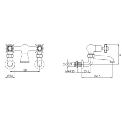 Butler & Rose Caledonia Pinch Wall Mounted Bath Filler - Nickel 7 Butler & Rose Caledonia Pinch Wall Mounted Bath Filler - Nickel -TAP WAREHOUSE Shop butler rose caledonia pinch wall bath filler tech