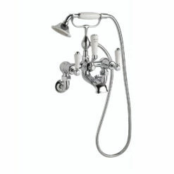 Butler & Rose Caledonia Lever Wall Mounted Bath Mixer With Shower Handset - Nickel