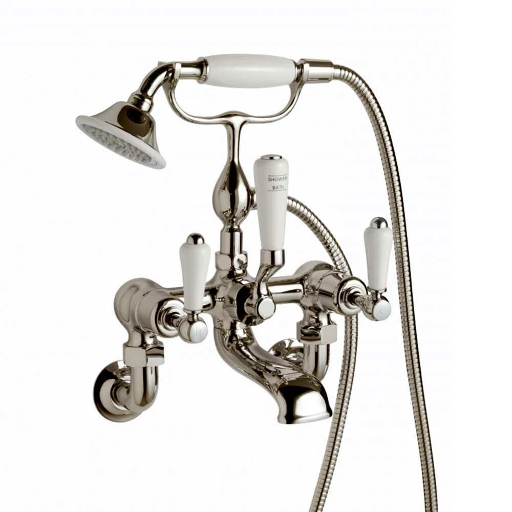 Butler & Rose Caledonia Lever Wall Mounted Bath Mixer With Shower Handset - Nickel 5 Butler & Rose Caledonia Lever Wall Mounted Bath Mixer With Shower Handset - Nickel - Image 3