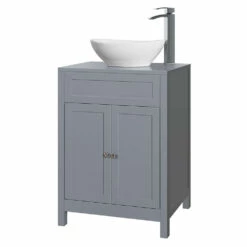 Butler & Rose Catherine Floorstanding Shadow Grey Vanity Unit With Shadow Grey Countertop & Audrey Stone Resin Basin -TAP WAREHOUSE Shop butler rose cath grey countertop unit matt grey cutout