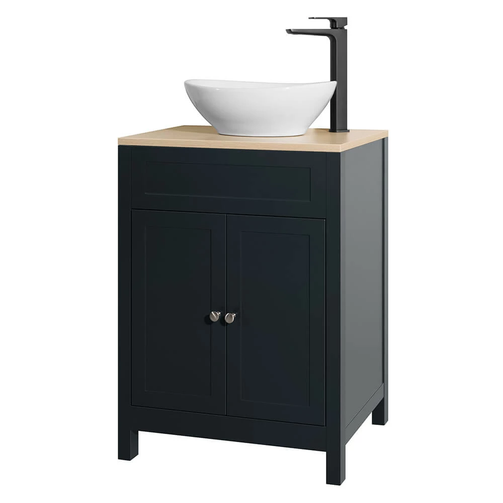 Butler & Rose Catherine Floorstanding Shadow Grey Vanity Unit With Country Oak-Effect Countertop & Audrey Stone Resin Basin 14 Butler & Rose Catherine Floorstanding Shadow Grey Vanity Unit With Country Oak-Effect Countertop & Audrey Stone Resin Basin - Image 12
