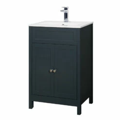 Butler & Rose Catherine Traditional 600mm Floorstanding Vanity Unit With Basin - Shadow Grey 34 Butler & Rose Catherine Traditional 600mm Floorstanding Vanity Unit With Basin - Shadow Grey -TAP WAREHOUSE Shop butler rose cath vanity unit basin 600 shadow grey cutout