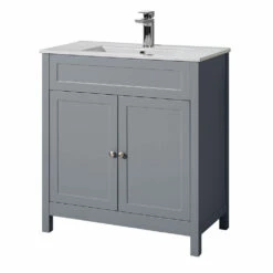 Butler & Rose Catherine Traditional 800mm Floorstanding Vanity Unit With Basin - Shadow Grey 30 Butler & Rose Catherine Traditional 800mm Floorstanding Vanity Unit With Basin - Shadow Grey -TAP WAREHOUSE Shop butler rose cath vanity unit basin 800 matt grey cutout